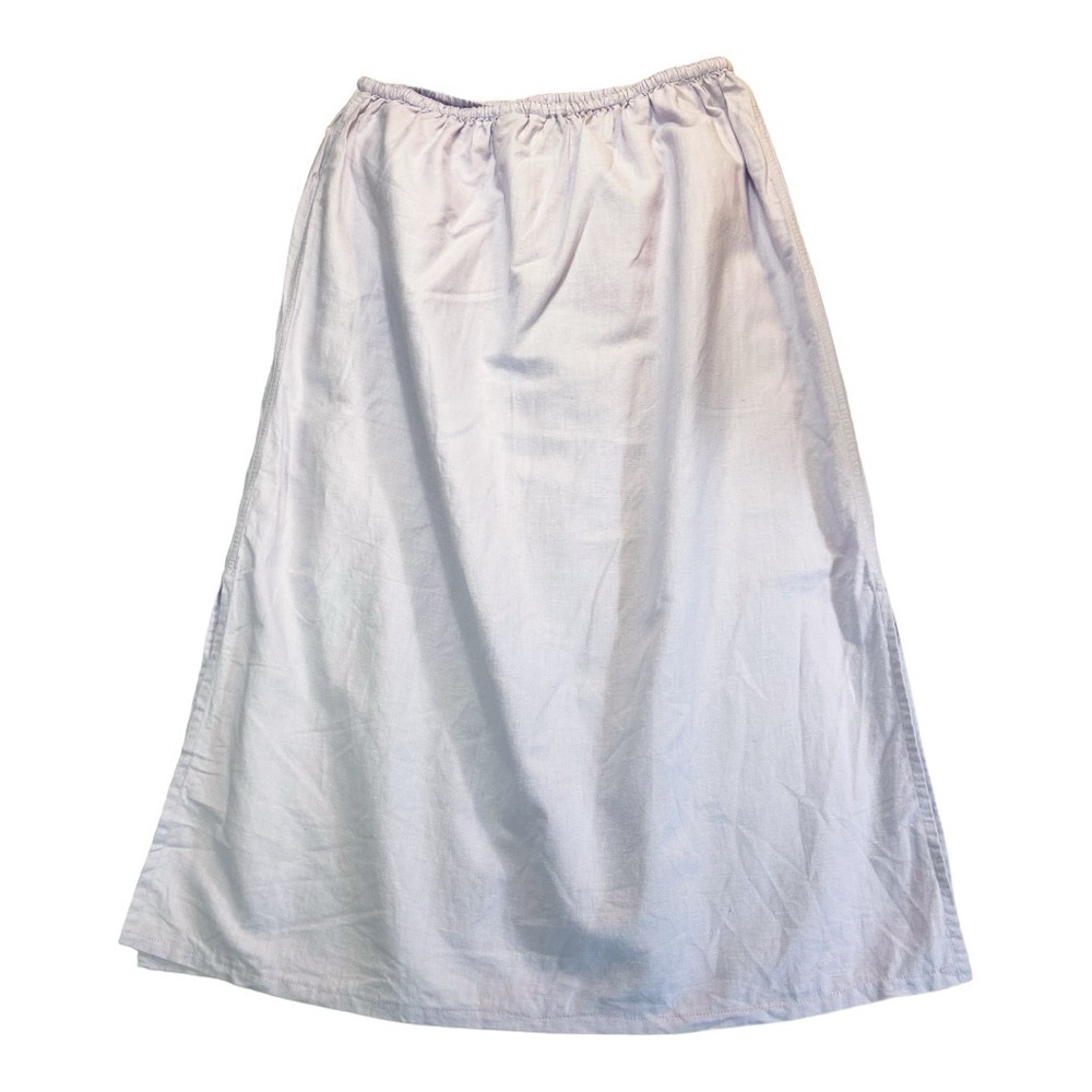 DM&Co light purple linen cotton maxi drawstring skirt L - Picture 2 of 7